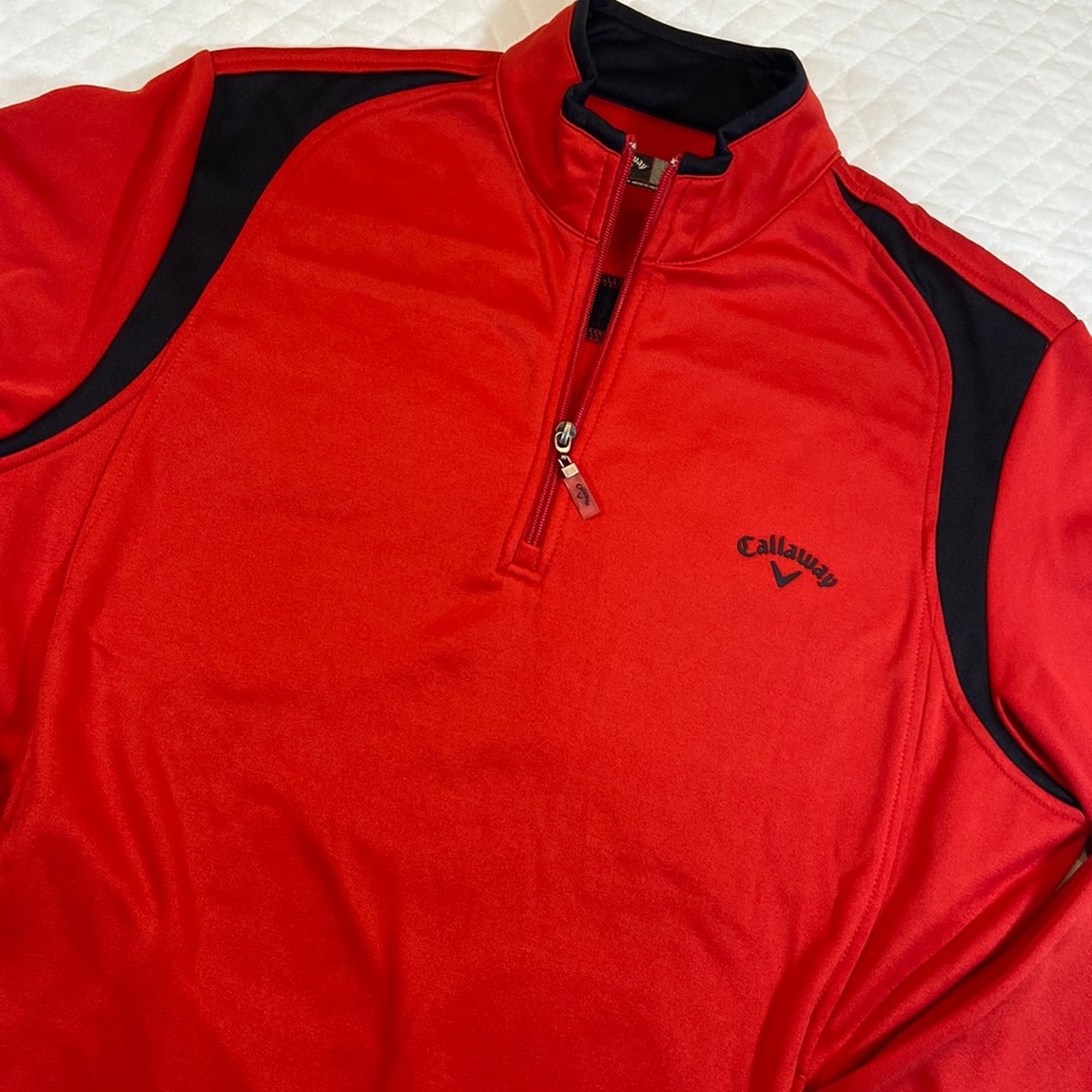 Callaway Golf 1/4 Zip Pullover.               Mens Size Medium Unisex. True RED.